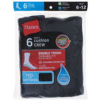 Hanes Socks, Cushion Crew, Men's, 6 Each