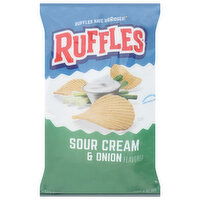 Ruffles Potato Chips, Sour Cream & Onion Flavored, 8 Ounce