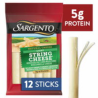 SARGENTO Sargento® Reduced Fat Low Moisture Part-Skim Mozzarella Natural Cheese Light String Cheese Snacks, 12-Count, 9 Ounce