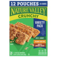 Nature Valley Granola Bars, Oats 'N Honey/Peanut Butter/Maple Brown Sugar, Crunchy, Variety Pack, 12 Each