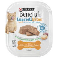 Beneful IncrediBites Small Pate with Chicken & Bacon Flavor in Savory Gravy Dog Food, 3.5 Ounce