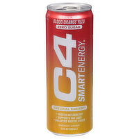 C4 Smart Energy Energy Drink, Sparkling, Zero Sugar, Blood Orange Yuzu, 12 Fluid ounce