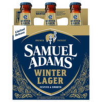 Samuel Adams Beer, Winter Lager, Festive & Smooth, 6 Each