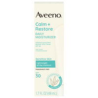 Aveeno Daily Moisturizer, Calm + Restore, Sensitive Skin, Broad Spectrum SPF 30, 1.7 Fluid ounce