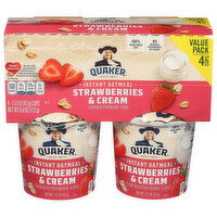 Quaker Instant Oatmeal, Strawberries & Cream, Value Pack, 4 Each