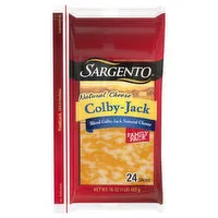 Sargento Sliced Cheese, Colby-Jack, Family Pack, 24 Each