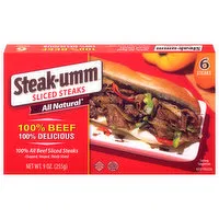 Steak-umm Steaks, Sliced, 100% Beef, 6 Each