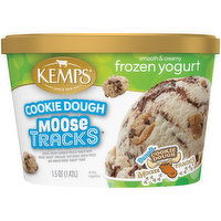 Kemps Cookie Dough Moose Tracks Frozen Yogurt, 1.5 Quart