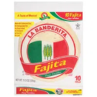 La Banderita Flour Tortillas, Fajita, 10 Each