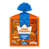 King's Hawaiian Pretzel Hamburger Buns, 4 Count, 10.5 Ounce