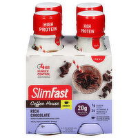 SlimFast Meal Replacement Shake, Rich Chocolate, Coffee House, 4 Each