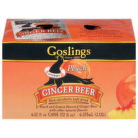 Goslings Ginger Beer, Peach, 6 Each