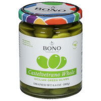 Bono Olives, Green, Sicilian, Castelvetrano Whole, 6.4 Ounce