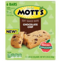 Mott's Bars, Soft Baked, Chocolate Chip, 6 Each