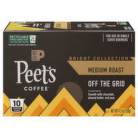 Peet's Coffee Coffee, Off the Grid, Bright Collection, Medium Roast, K-Cup Pods, 10 Each