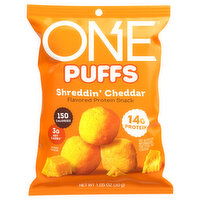 One Protein Snack, Shreddin' Cheddar, Puffs, 1.05 Ounce