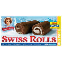 Little Debbie Swiss Rolls, Twin Wrapped, Big Pack, 12 Each