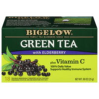 Bigelow Green Tea, with Elderberry Plus Vitamin C, Tea Bags, 18 Each