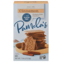 Pamela's Crackers, Gluten Free, Cinnamon, Graham Style, 7.5 Ounce