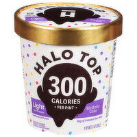 Halo Top Ice Cream, Light, Birthday Cake, 1 Pint