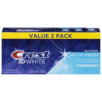 Crest 3D White Toothpaste, Anticavity, Fluoride, Arctic Fresh, Advanced, Value 2 Pack, 2 Each