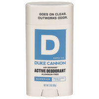 Duke Cannon Supply Co. Air Defense Deodorant, Active, Superior/Fresh Water + Citrus, 3 Ounce