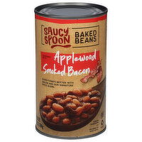Saucy Spoon Baked Beans, Applewood Smoked Bacon, 28 Ounce
