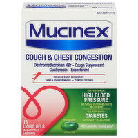 Mucinex Cough & Chest Congestion, Fast Release, Liquid Gels, 16 Each