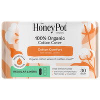 The Honey Pot Company 100% Organic Cotton Cover Regular Liners, 30 Each