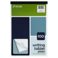 Top Flight Writing Tablet, Plain, 100, 1 Each