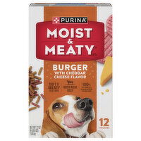 Moist & Meaty Dog Food, Burger with Cheddar Cheese Flavor, 12 Each