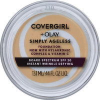 CoverGirl + Olay Simply Ageless Foundation + Titanium Dioxide Sunscreen, Classic Ivory 210, 0.4 Ounce