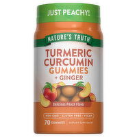 Nature's Truth Turmeric Curcumin + Ginger, Gummies, Delicious Peach Flavor, 70 Each