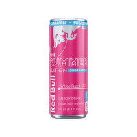 Red Bull Summer Edition Sugarfree Energy Drink, White Peach, with 80mg Caffeine, Taurine & B Vitamins, 8.4 Fluid ounce