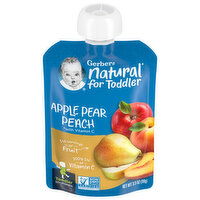 Gerber Natural for Toddler Apple Pear Peach, with Vitamin C, Toddler (12+ Months), 3.5 Ounce