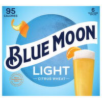 Blue Moon Beer, Citrus Wheat, Light, 6 Each