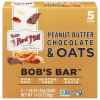 Bob's Red Mill Bob's Bar, Peanut Butter Chocolate & Oats, 5 Each