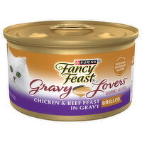 Fancy Feast Gravy Lovers Cat Food, Gourmet, Grilled, Chicken & Beef Feast in Gravy, 3 Ounce