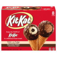 Kit Kat Frozen Dairy Dessert Cones, Wafer with Fudge/Chocolate Wafer, 8 Each