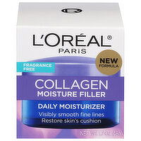 L'Oreal Daily Moisturizer, Collagen Moisture Filler, Fragrance Free, 1.7 Ounce