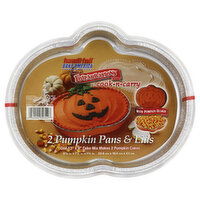 Handi Foil Foilabrations Pans & Lids, Pumpkin, 2 Each