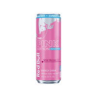 Red Bull Pink Edition Sugar Free Energy Drink, Wild Berries, with 114mg Caffeine, Taurine & B Vitamins, 12 Fluid ounce