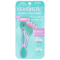 Skintimate Razors, Sensitive, Unscented, 4 Each