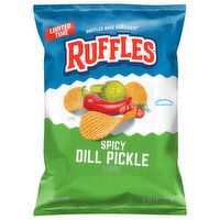 Ruffles Spicy Dill Pickle Potato Chips, 8 Ounce