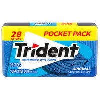Trident Gum, Sugar Free, Original, Pocket Pack, 28 Each