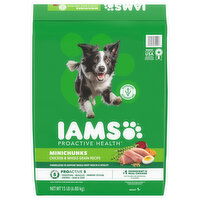IAMS Proactive Health Adult 1+ 100% Complete & Balanced Minichunks Chicken & Whole Grain Recipe Dog Food, 15 Pound