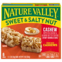 Nature Valley Sweet & Salty Nut Chewy Cashew Granola Bars, 6 Each