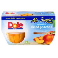 Dole No Sugar Added Yellow Cling Diced Peaches 4 pack , 4 Ounce