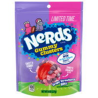 Nerds Candy, Gummy Clusters, Grape Strawberry Blitz, 8 Ounce