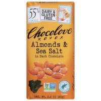 Chocolove Almonds & Sea Salt, in Dark Chocolate, 3.2 Ounce